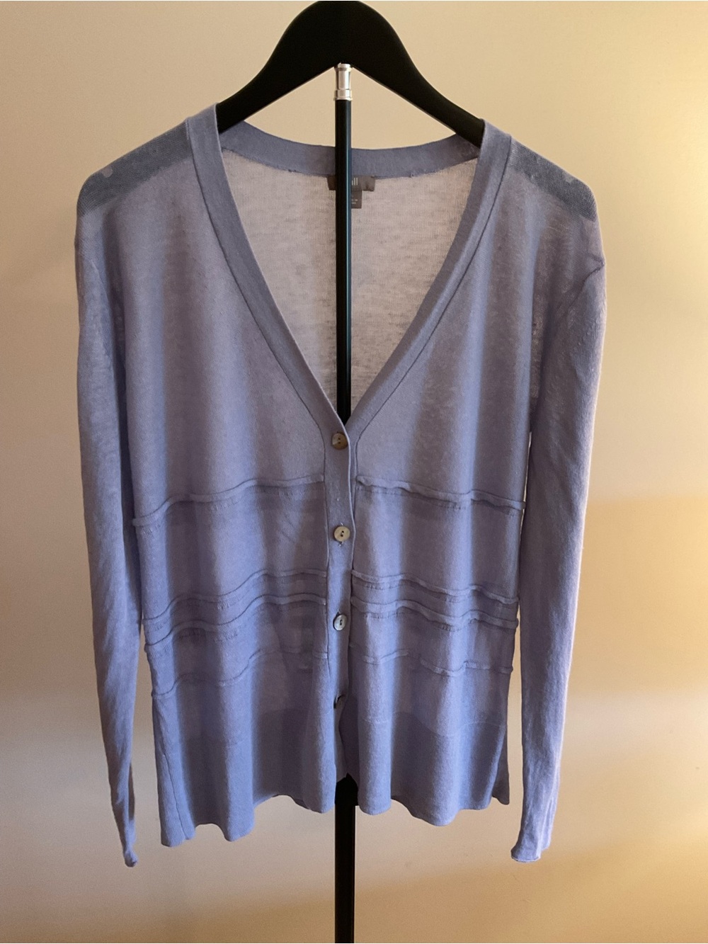 J. Jill Light Lavender V-Neck Button Front Cardigan size large